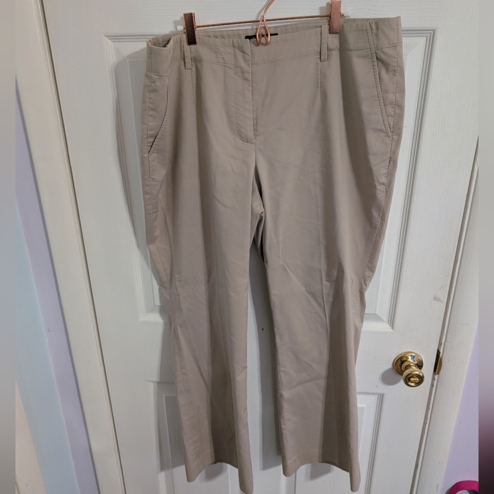 Talbots Womens Heritage Pants Beige Tan Khaki Dress Stretch  Size 16W